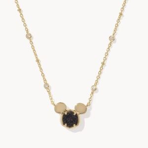 Disney | Kendra Scott Gold Mickey Mouse Short Pendant Necklace in Black Drusy